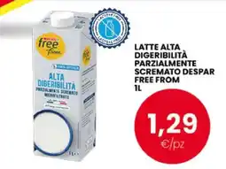 Eurospar LATTE ALTA DIGERIBILITÀ PARZIALMENTE SCREMATO DESPAR FREE FROM 1L offerta