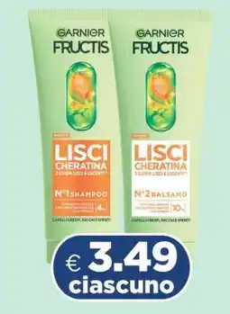 Acqua & Sapone Garnier Fructis Lisci Cheratina Shampoo e Balsamo offerta