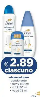 Acqua & Sapone DOVE ADVANCED CARE DEODORANTE offerta