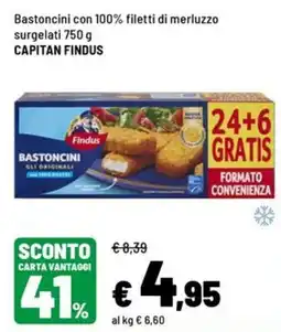 Iper La Grande Bastoncini con 100% filetti di merluzzo surgelati CAPITAN FINDUS offerta