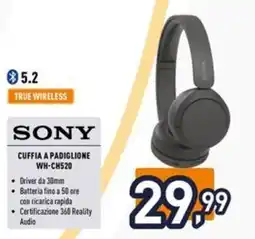 Iper La Grande Sony cuffia a padiglione WH-CH520 offerta