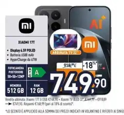 Iper La Grande Xiaomi 17T offerta