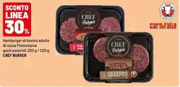 Iper La Grande Hamburger di bovino adulto di razza Piemontese CHEF BURGER offerta