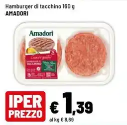 Iper La Grande Hamburger di tacchino Amadori offerta