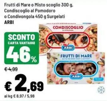 Iper La Grande Condiscoglio al Pomodoro o Frutti di Mare ARBI offerta