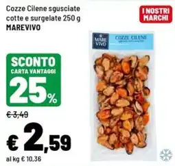 Iper La Grande Cozze Cilene sgusciate cotte e surgelate MAREVIVO offerta