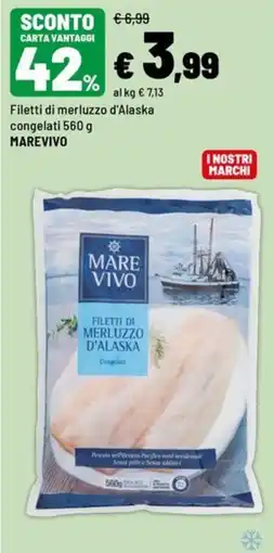Iper La Grande Filetti di merluzzo d'Alaska Marevivo offerta