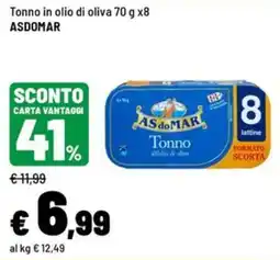 Iper La Grande Tonno in olio di oliva ASDOMAR offerta