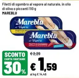 Iper La Grande Filetti di sgombro al vapore Mareblu offerta