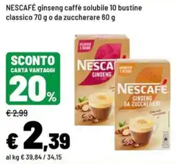 Iper La Grande Nescafé ginseng caffè solubile offerta