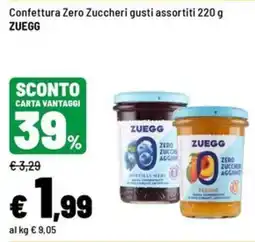 Iper La Grande Confettura Zero Zuccheri ZUEGG offerta