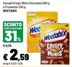 Iper La Grande Weetabix Crispy Minis Chocolate Chip offerta