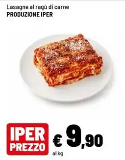 Iper La Grande Lasagne al ragù di carne produzione Iper offerta
