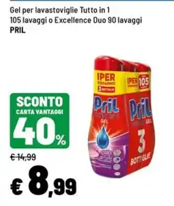 Iper La Grande Gel per lavastoviglie Tutto in 1 PRIL offerta