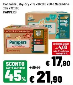 Iper La Grande Pannolini Baby-dry Mutandino Pampers offerta