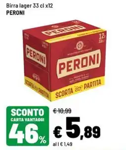 Iper La Grande Birra lager Peroni offerta