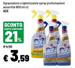 Iper La Grande Sgrassatore o igienizzante spray profumazioni ACE offerta