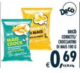 Deco Iperstore Decò cornetti/croccantini di mais offerta
