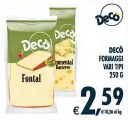 Deco Iperstore Decò Formaggi Vari Tipi offerta