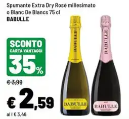 Iper La Grande Spumante Extra Dry Rosé millesimato o Blanc De Blancs Babulle offerta