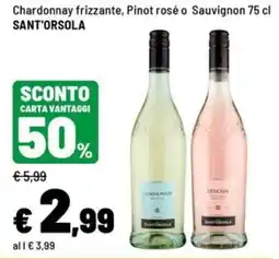 Iper La Grande Chardonnay frizzante Pinot rosé o Sauvignon Sant'Orsola offerta