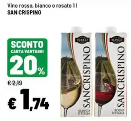Iper La Grande Vino rosso, bianco o rosato San Crispino offerta