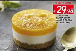 Zona Panna cotta mango e cocco offerta