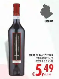 Deco Iperstore Terre de la Custodia Vino Montefalco Rosso D.O.C. offerta