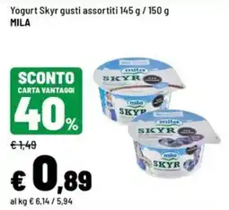 Iper La Grande Yogurt Skyr gusti assortiti MILA offerta