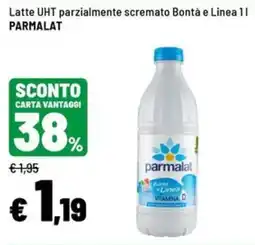 Iper La Grande Latte UHT parzialmente scremato Bontà e Linea 1l Parmalat offerta