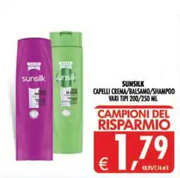 Deco Iperstore Sunsilk capelli crema/balsamo/shampoo offerta