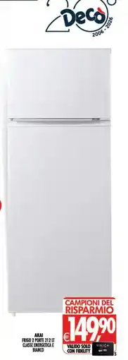 Deco Iperstore Akai frigo 2 porte 212 lt offerta