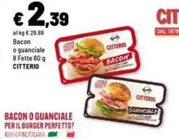 Iper La Grande Bacon o guanciale Citterio offerta