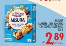 Deco Iperstore Misura barrette senza zucchero cioccolato/frutti rossi offerta