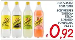 Zona Schweppes Tonica/Zero/Limone/Pompefilmo offerta
