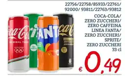 Zona Coca-Cola/Zero Zuccheri/Zero Caffeina Linea Fanta/Zero Zuccheri/Sprite/Zero Zuccheri offerta