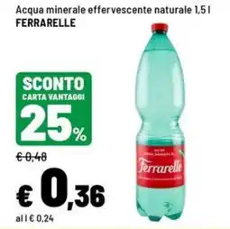 Iper La Grande Acqua minerale effervescente naturale Ferrarelle offerta