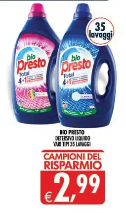 Deco Iperstore Bio Presto Detersivo Liquido offerta