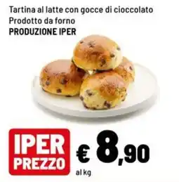 Iper La Grande Tartina al latte con gocce di cioccolato PRODUZIONE IPER offerta