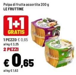 Iper La Grande Polpa di frutta assortita LE FRUTTINE offerta