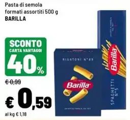Iper La Grande Pasta di semola formati assortiti BARILLA offerta