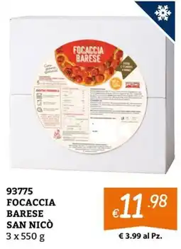 Zona Focaccia barese San Nicò offerta