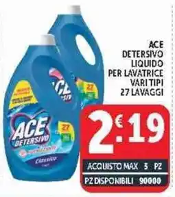 Deco Supermercati Ace Detersivo liquido per lavatrice offerta