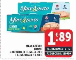 Deco Supermercati Mare Aperto Tonno offerta