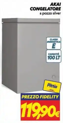 Iper Super Conveniente Akai congelatore a pozzo silver offerta