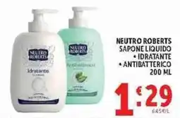 Deco Supermercati Neutro Roberts Sapone Liquido Idratante Antibatterico offerta