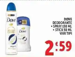 Deco Supermercati Dove deodorante offerta