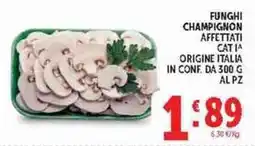 Deco Supermercati Funghi champignon affettati offerta