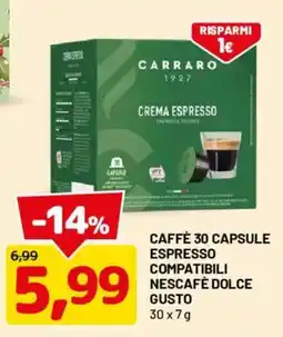 DPiù Carraro Crema Espresso offerta