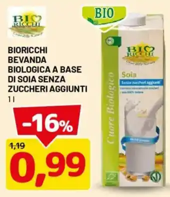 Bioricchi bevanda biologica a base di soia senza zuccheri aggiunti